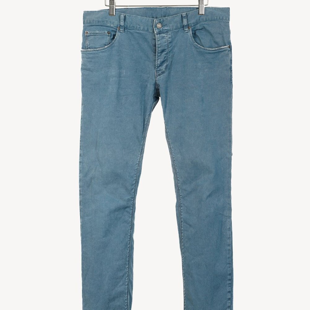 Prada Blue Cotton-Twill Straight-Leg Jeans